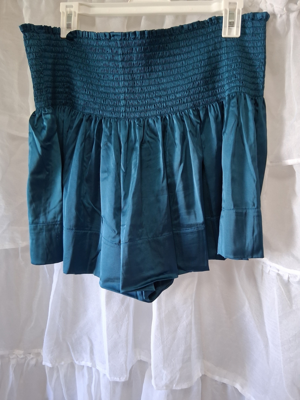 NATURAL LIFE Teal Smocked Ruffle Skirt